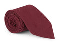 Deep wine red grenadine silk necktie with visible open weave texture